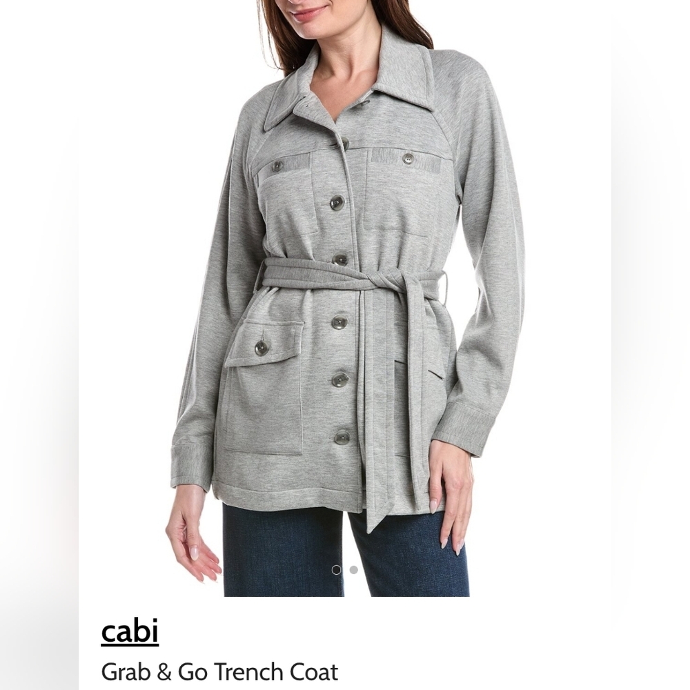 CAbi Women's Light Gray Trench Coat